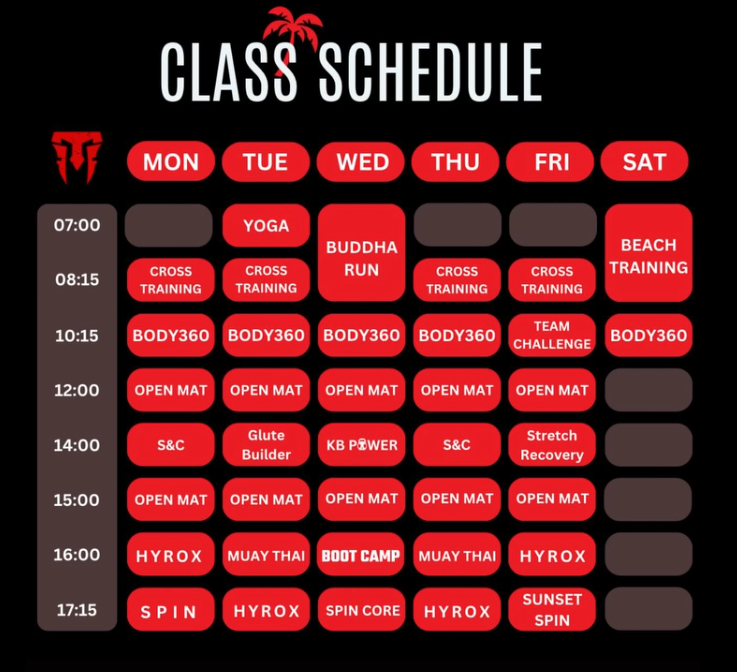 phuket fitnesskamp schema