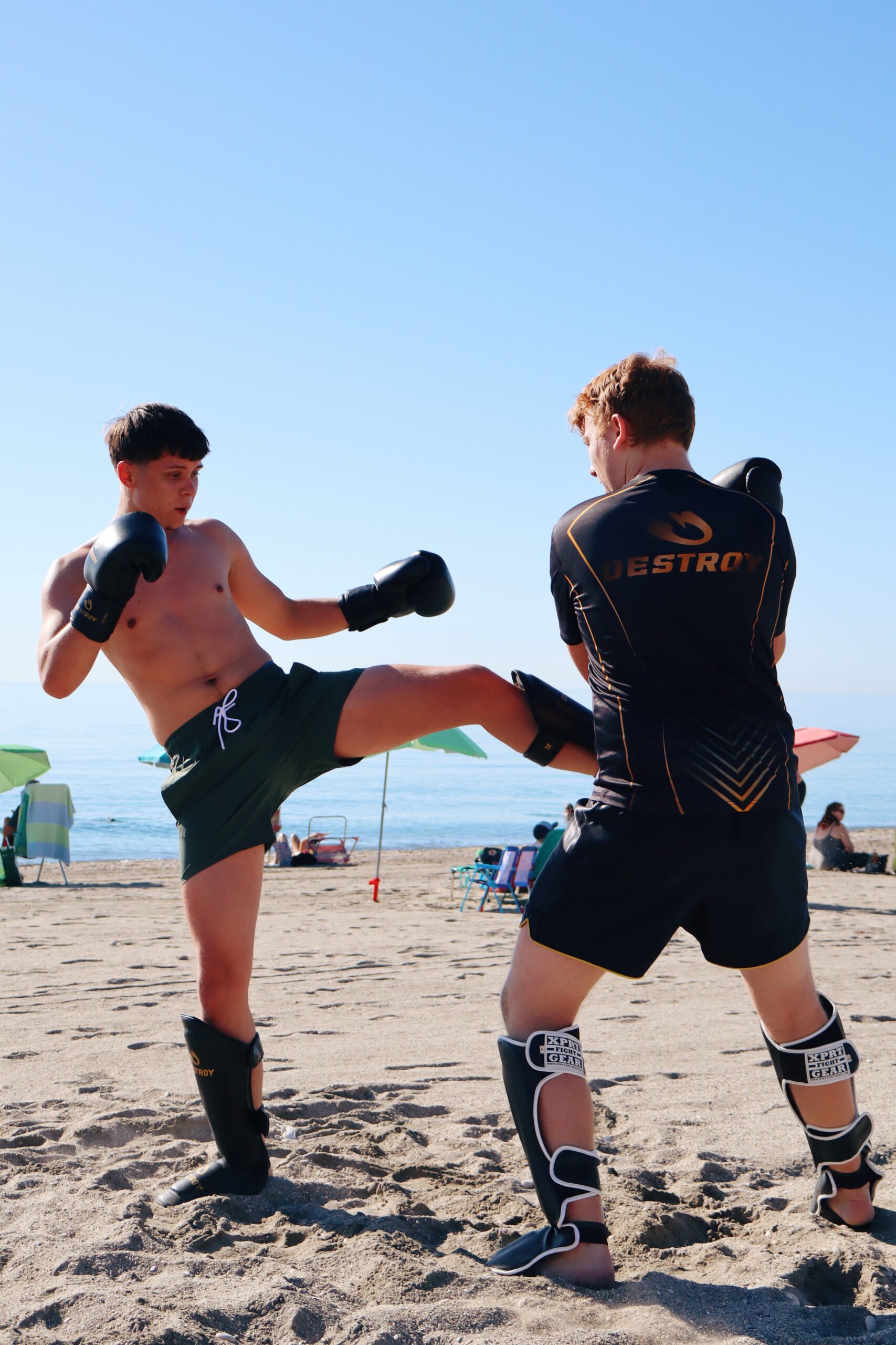 Boksen op het strand Spanje